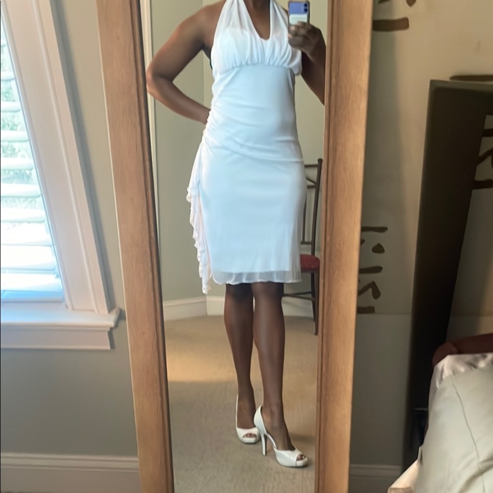 My Michelle White Backless Dress